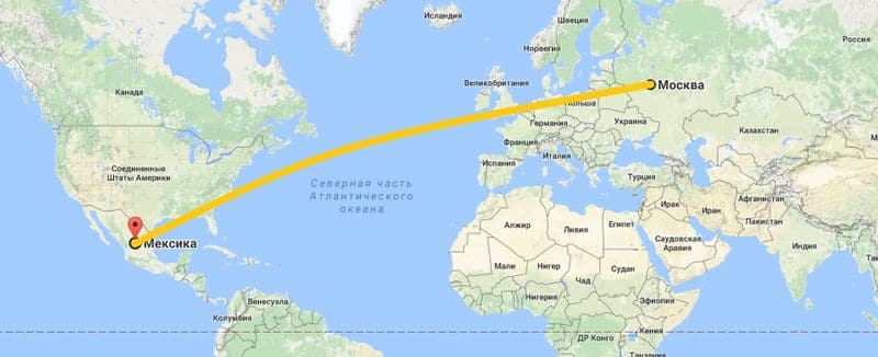 Сколько часов лететь из Москвы до Мехико?